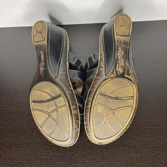 Natural Soul by Naturalizer Sandals 9.5 M Black Comfort Shoes Boho Medallion - Picture 10 of 11